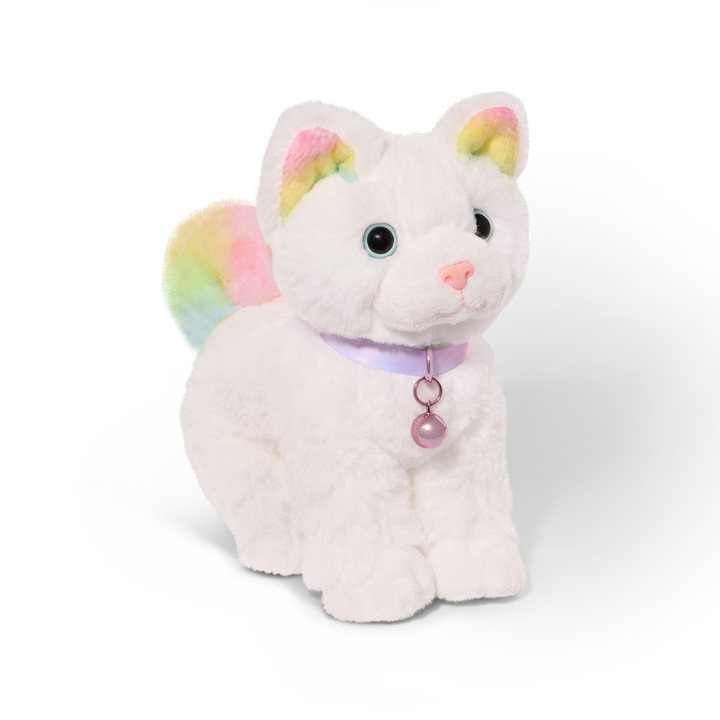 Posable Angora Cat - 15cm Pet Kitten for OG Dolls - Kitten with White & Multi-Coloured Fur - Pets for Dolls - Doll Accessories - Our Generation