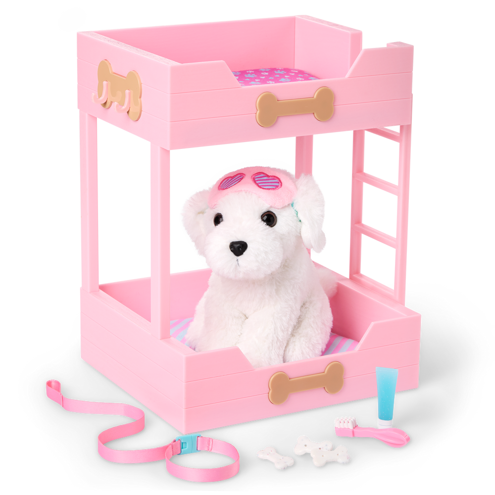 Puppy Dreams Bunk Bed - Pink Bunk Beds for Our Generation Pups - Accessory for OG Dogs - Doll Accessory - Our Generation