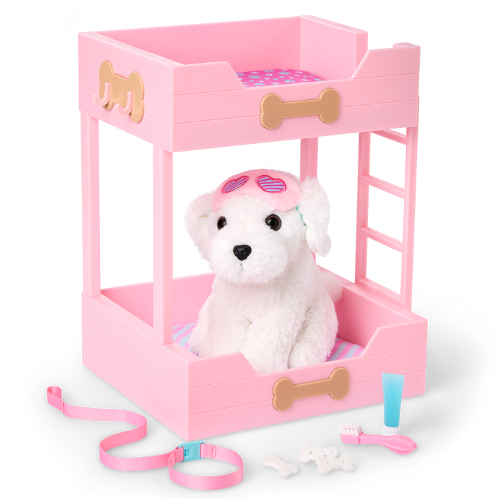Puppy Dreams Bunk Bed - Pink Bunk Beds for Our Generation Pups - Accessory for OG Dogs - Doll Accessory - Our Generation