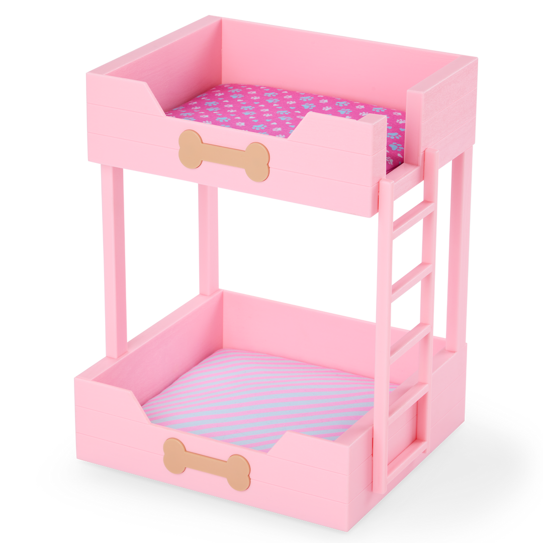 Puppy Dreams Bunk Bed - Pink Bunk Beds for Our Generation Pups - Accessory for OG Dogs - Doll Accessory - Our Generation