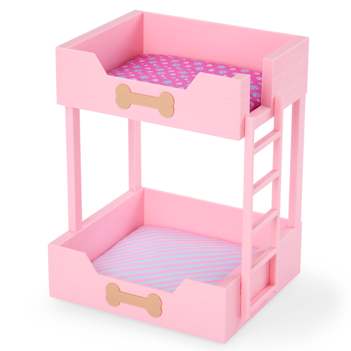Puppy Dreams Bunk Bed - Pink Bunk Beds for Our Generation Pups - Accessory for OG Dogs - Doll Accessory - Our Generation