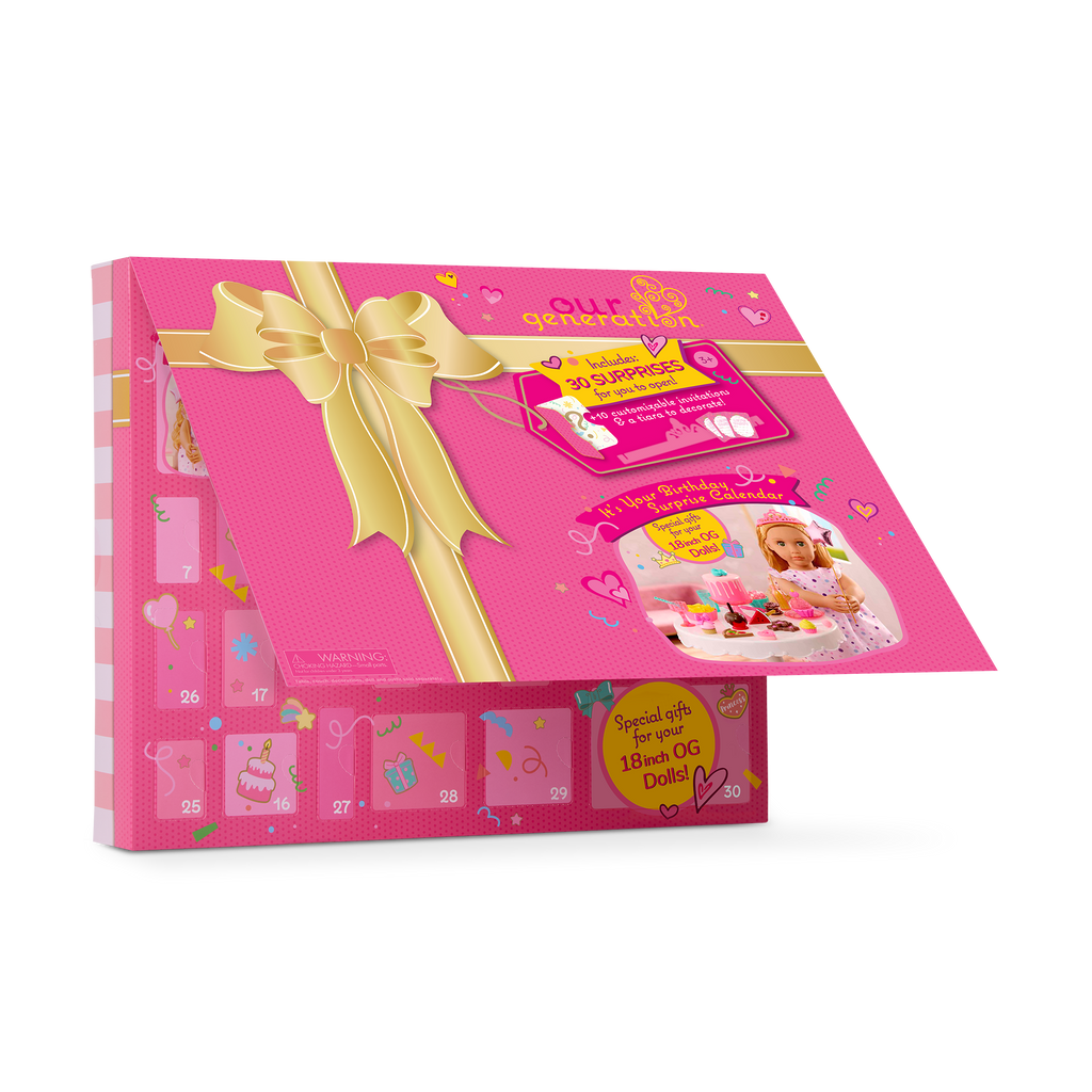It's Your Birthday Calendar - Birthday Countdown Calendar - 30 Accessories for Dolls - Birthday Gifts for Kids - Our Generation UK