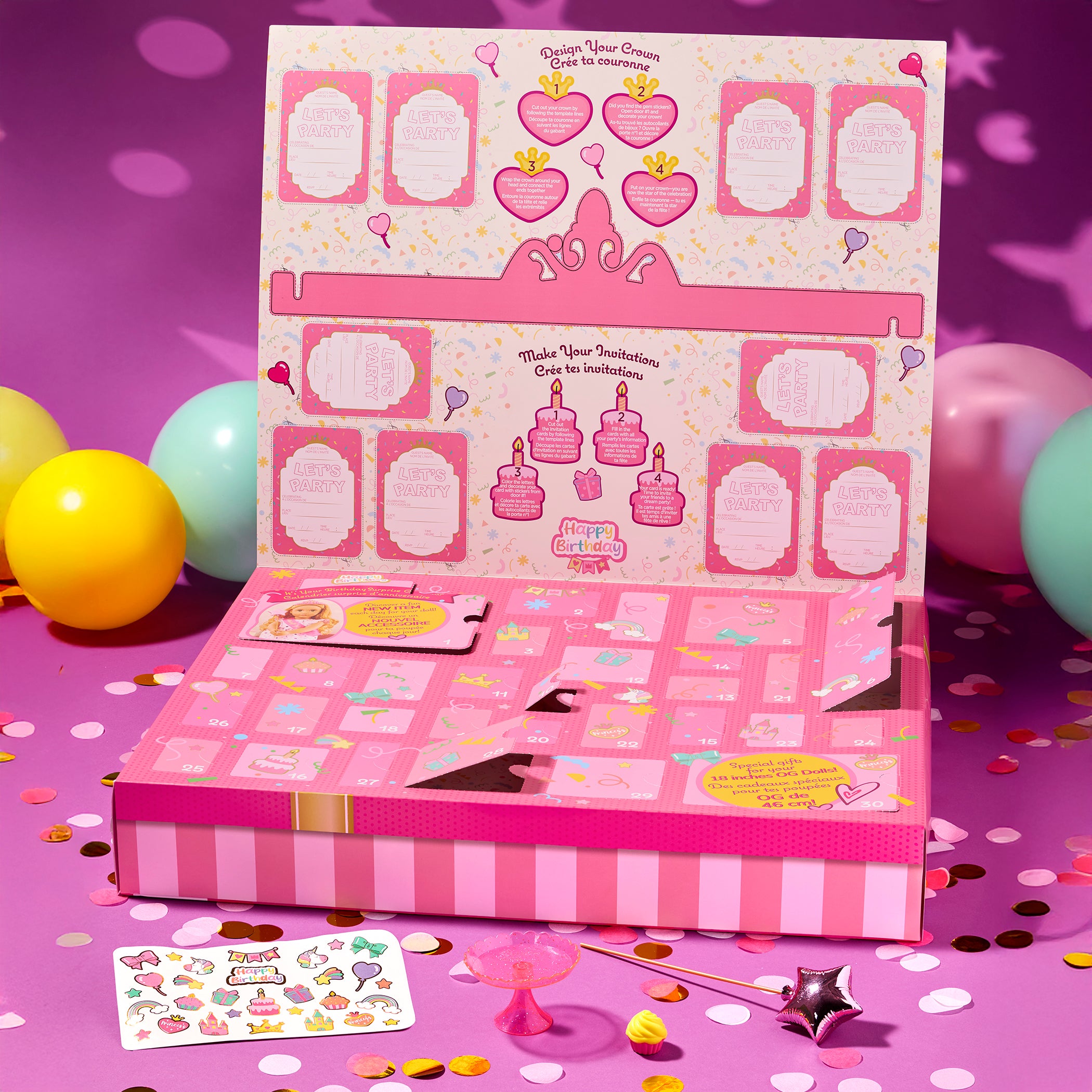 It's Your Birthday Calendar - Birthday Countdown Calendar - 30 Accessories for Dolls - Birthday Gifts for Kids - Our Generation UK