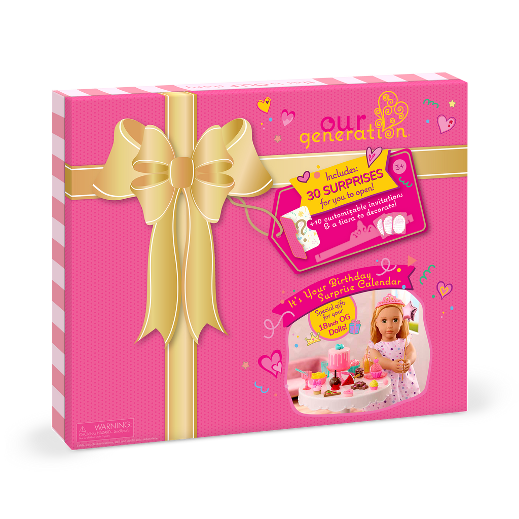 It's Your Birthday Calendar - Birthday Countdown Calendar - 30 Accessories for Dolls - Birthday Gifts for Kids - Our Generation UK