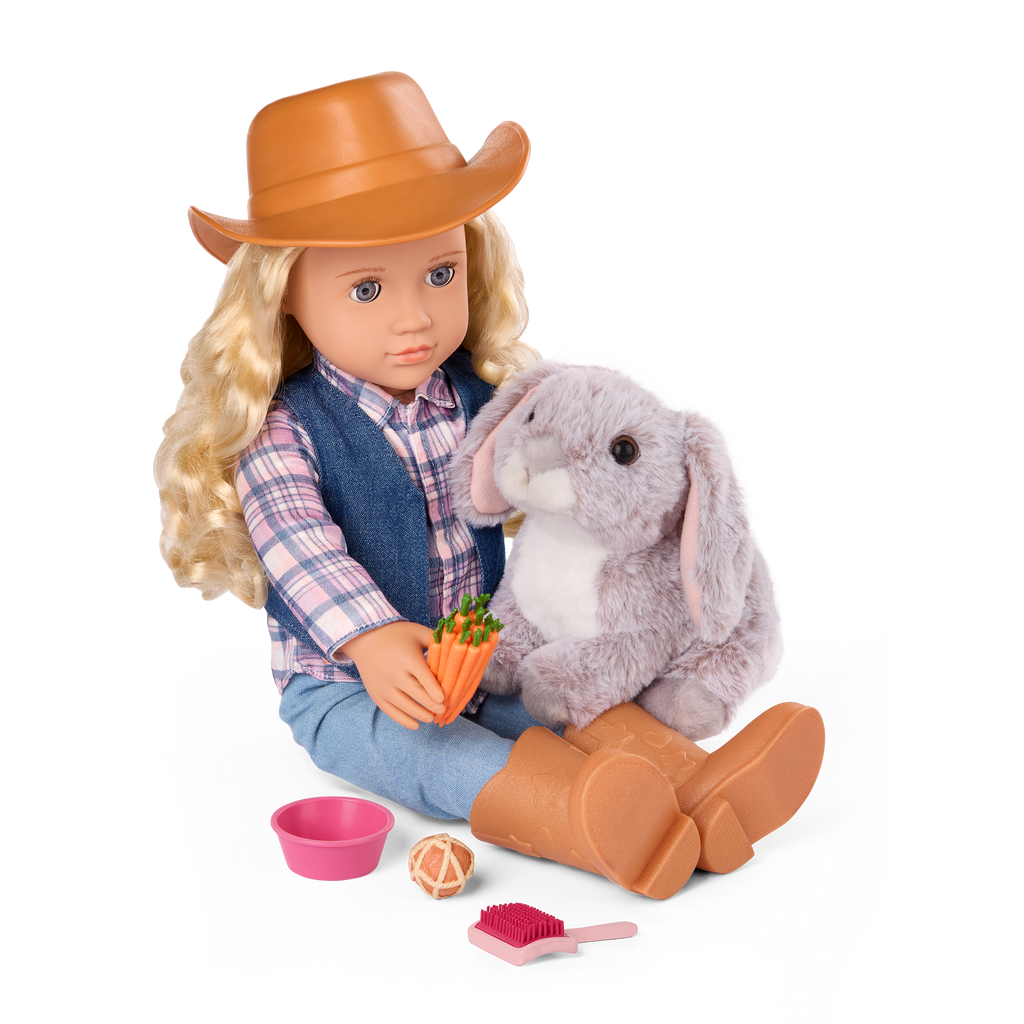 Hop In Bunny Carrier - Accessories for Dolls - Plush Bunny & Carrier - Our Generation UK