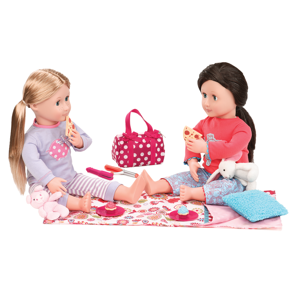 Polka Dot Sleepover Set - Doll Sleeping Bag & Accessories - Accessory for 46cm Dolls - Our Generation