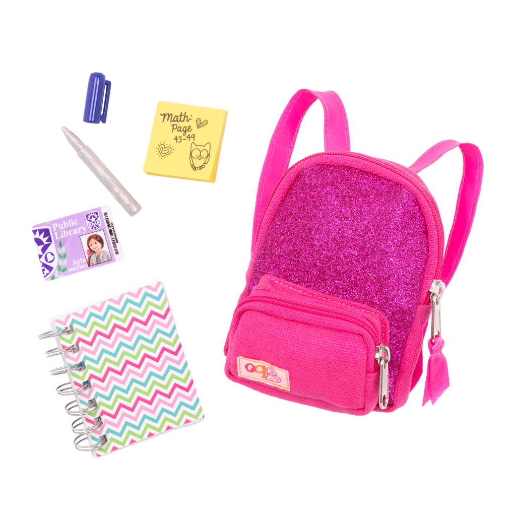 School Smarts - Pink School Bag for 46cm Dolls - School Accessory for Dolls - Our Generation UK