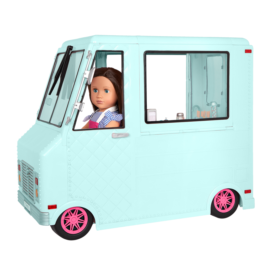 Sweet Stop Ice Cream Truck - Blue Ice Cream Truck for 46cm Dolls - Ice Cream Accessories for Dolls - OG Doll Vehicles - Functioning Lights & Sounds - Award-Winning Toy - Our