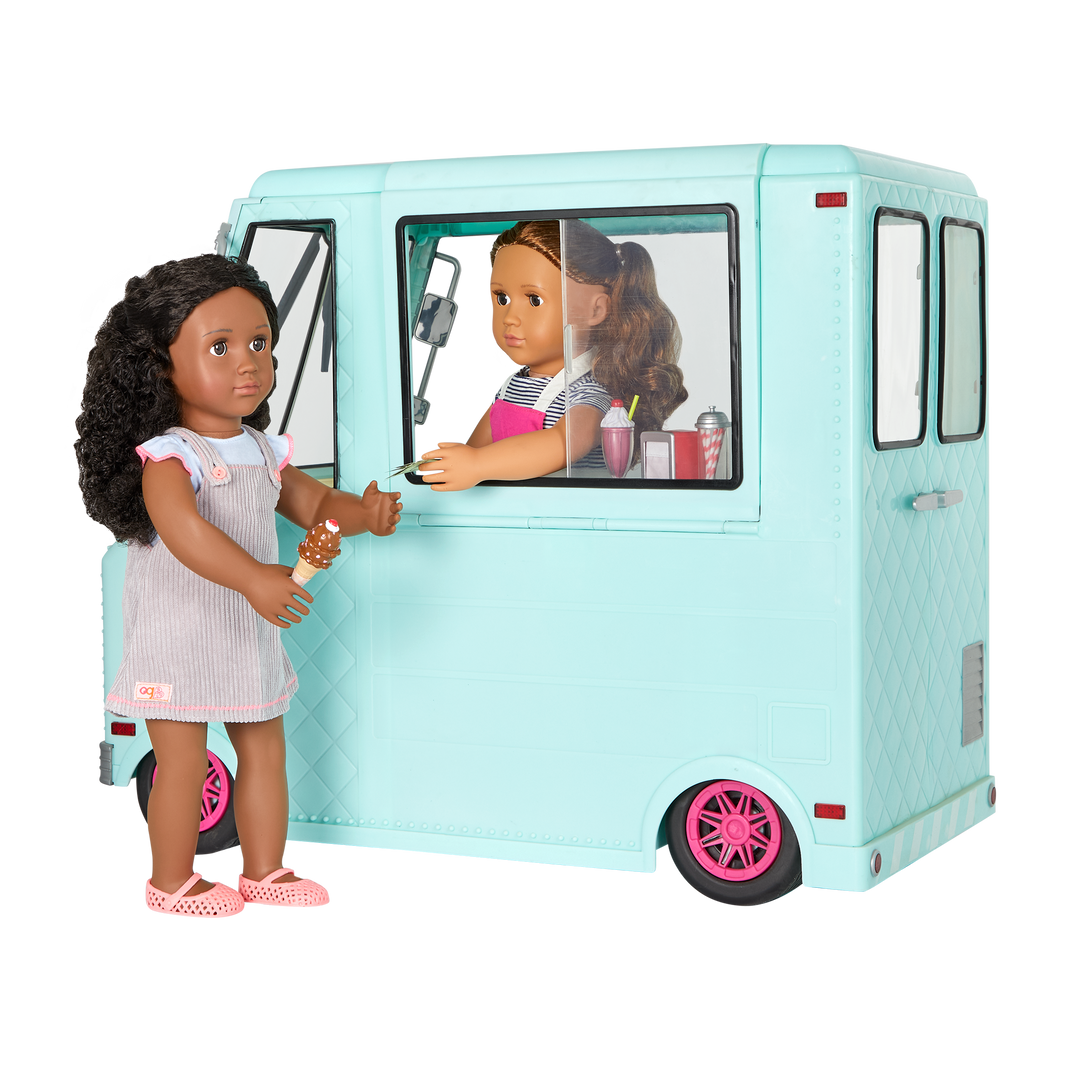 Sweet Stop Ice Cream Truck - Blue Ice Cream Truck for 46cm Dolls - Ice Cream Accessories for Dolls - OG Doll Vehicles - Functioning Lights & Sounds - Award-Winning Toy - Our