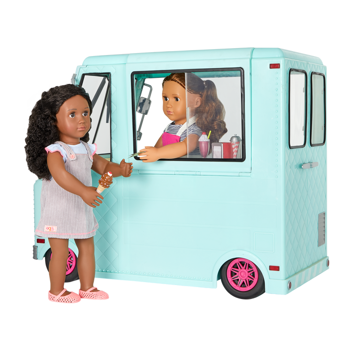 Sweet Stop Ice Cream Truck - Blue Ice Cream Truck for 46cm Dolls - Ice Cream Accessories for Dolls - OG Doll Vehicles - Functioning Lights & Sounds - Award-Winning Toy - Our