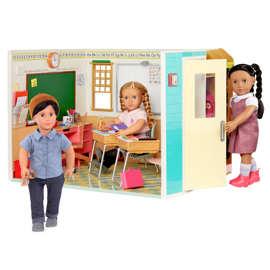 Awesome Academy - Classroom Playset for 46cm Dolls - School for Dolls - School Supplies - Functioning Lights & Sounds - Award-Winning Toy - Doll Accessories - Our Generation UK