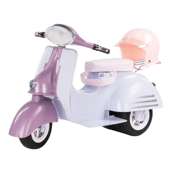 Purple and Blue Ride in Style Scooter  - Vehicle for 46cm Dolls - Doll Accessory - Our Generation
