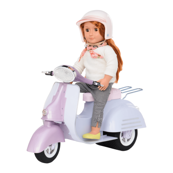 Purple and Blue Ride in Style Scooter  - Vehicle for 46cm Dolls - Doll Accessory - Our Generation