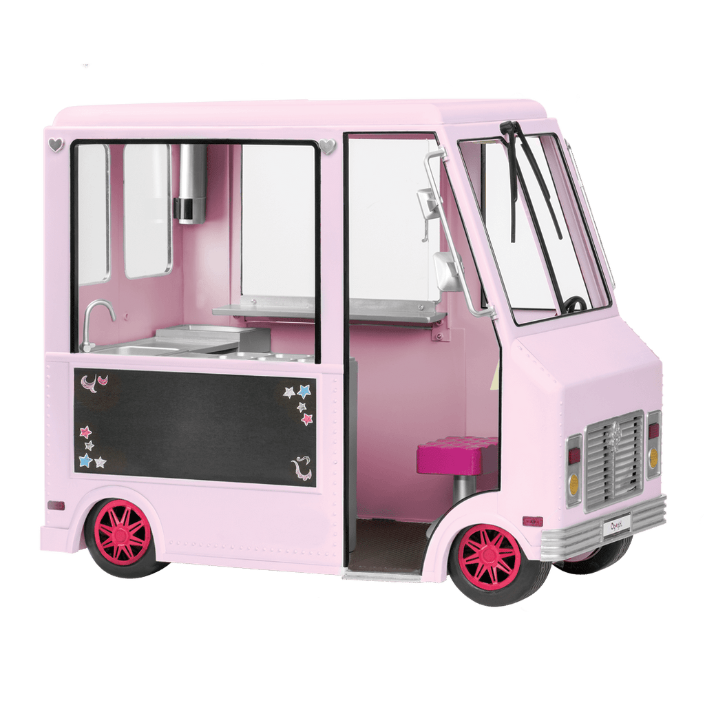 Sweet Stop Ice Cream Truck Pink - Accessories for Our Generation Dolls - Truck with Ice Cream Accessories - Vehicle for Dolls - Gift Ideas for Kids - Our Generation UK