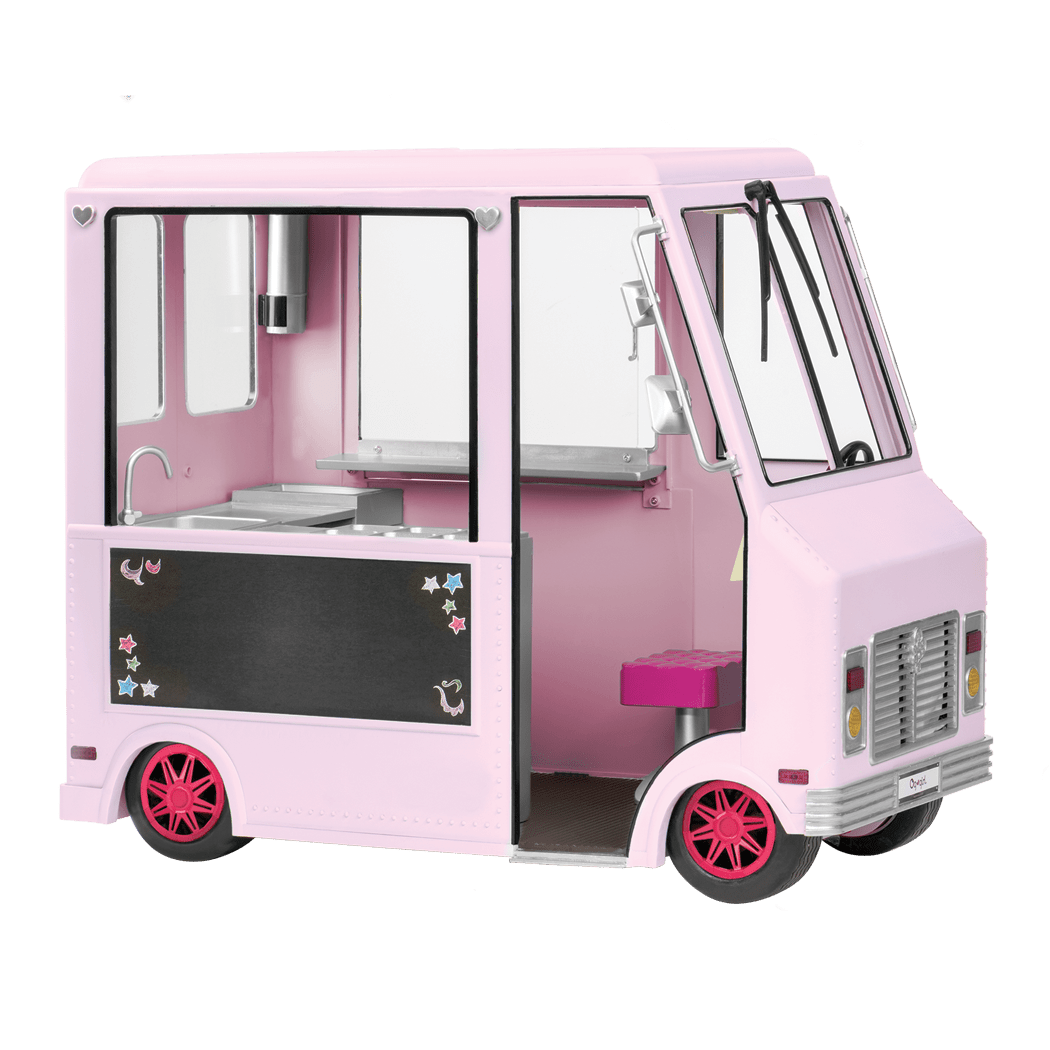 Sweet Stop Ice Cream Truck Pink - Doll Truck with Ice Cream Accessories - Pink Doll Vehicle - Iconic OG Accessory - Our Generation UK