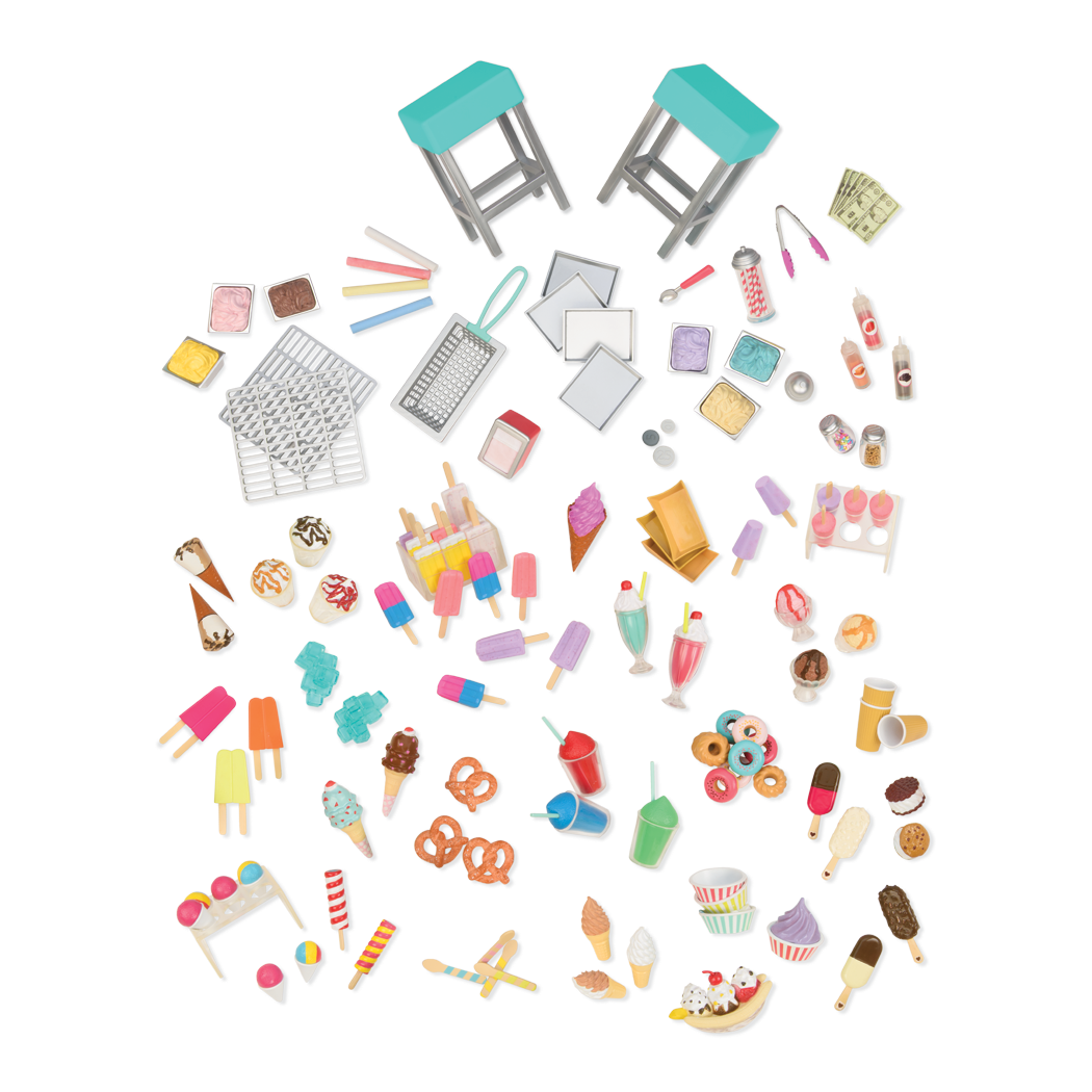 Sweet Stop Ice Cream Truck Pink - Accessories for Our Generation Dolls - Truck with Ice Cream Accessories - Vehicle for Dolls - Gift Ideas for Kids - Our Generation UK