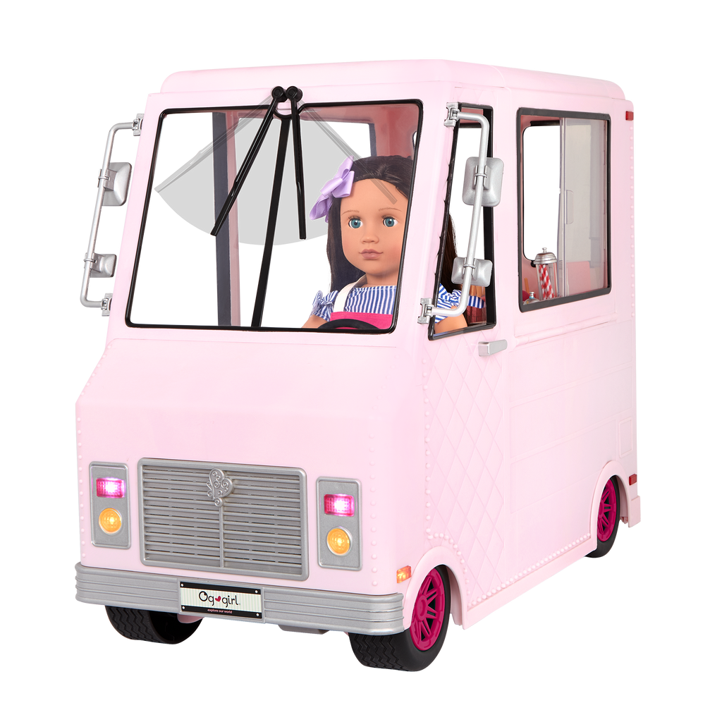 Sweet Stop Ice Cream Truck Pink - Accessories for Our Generation Dolls - Truck with Ice Cream Accessories - Vehicle for Dolls - Gift Ideas for Kids - Our Generation UK