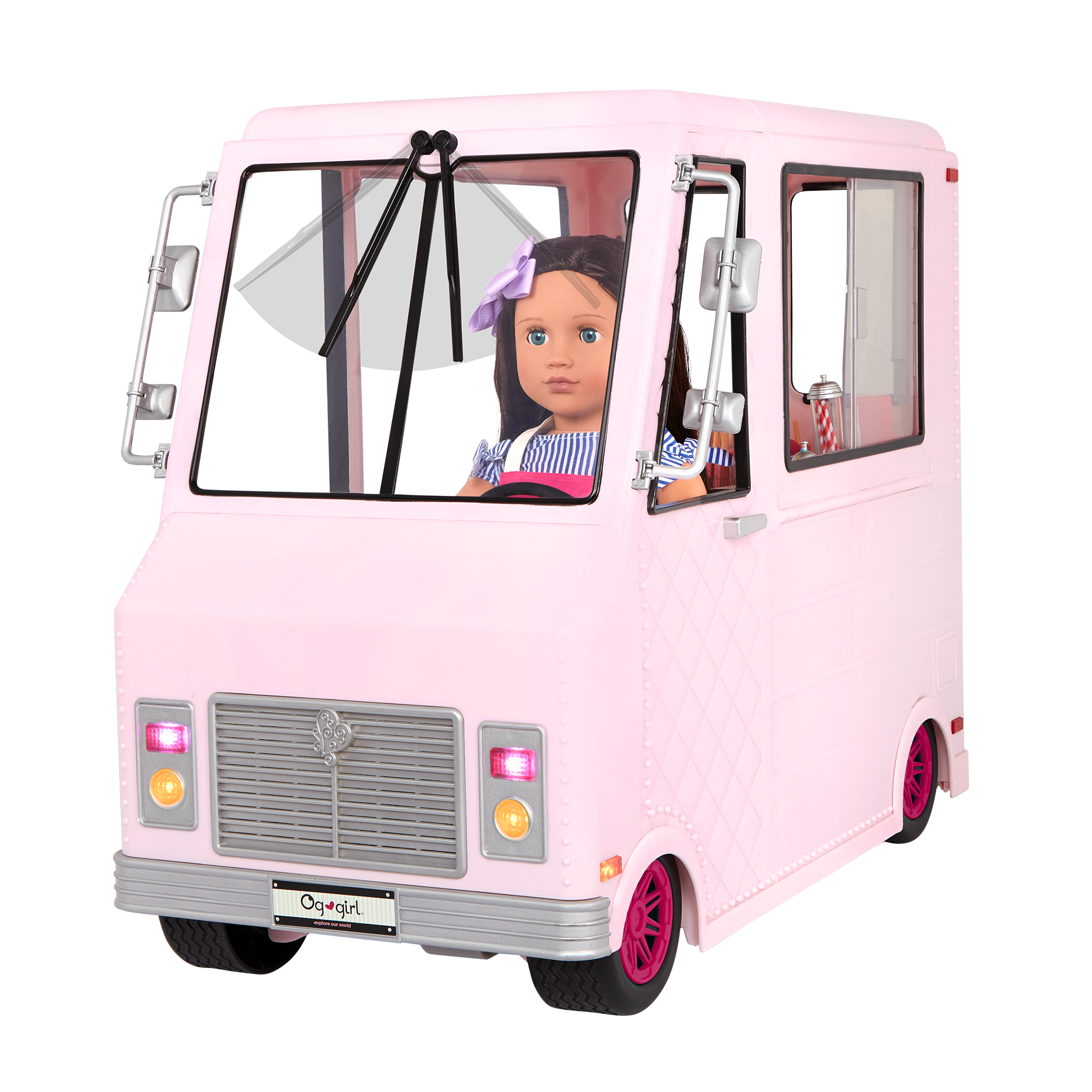 Sweet Stop Ice Cream Truck Pink - Accessories for Our Generation Dolls - Truck with Ice Cream Accessories - Vehicle for Dolls - Gift Ideas for Kids - Our Generation UK