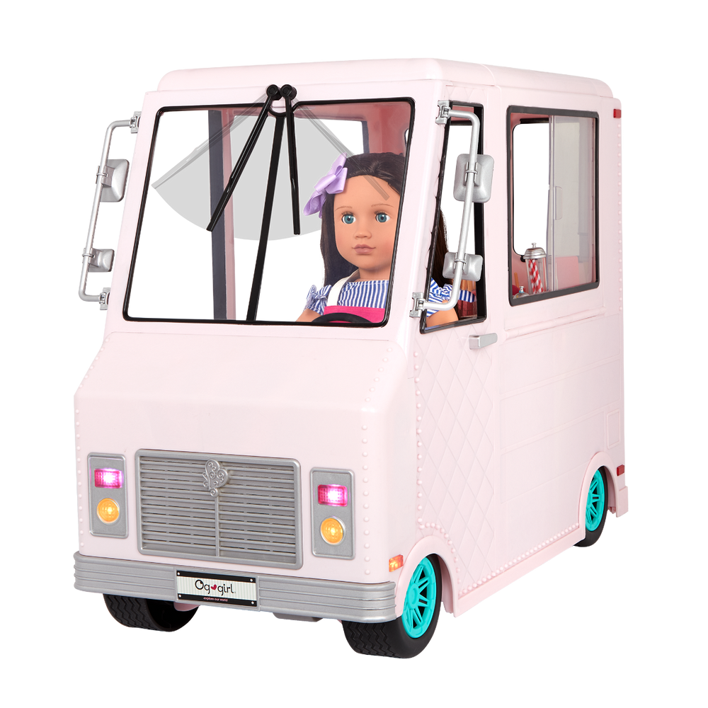 Sweet Stop Ice Cream Truck Pink - Doll Truck with Ice Cream Accessories - Pink Doll Vehicle - Iconic OG Accessory - Our Generation UK