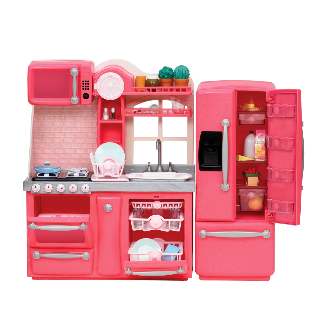 Pink Gourmet Kitchen, 46cm Doll Playset