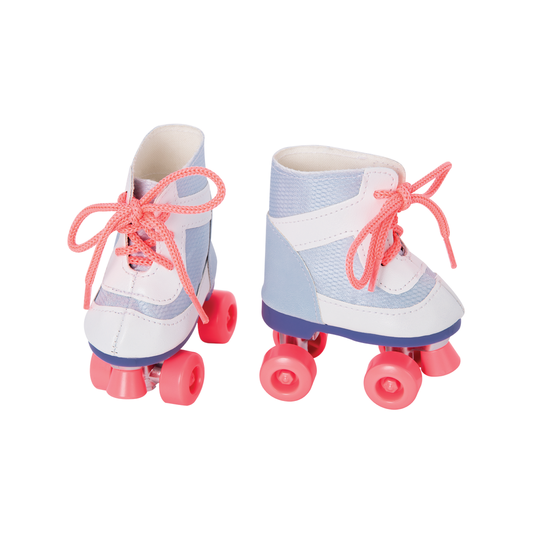 Roll with It - Rollerblades for 46cm Dolls - Blue & Pink - Doll Shoes - Our Generation