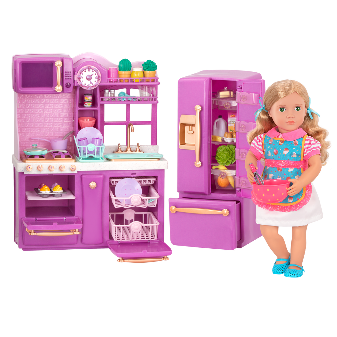 Doll and kitchen set on sale