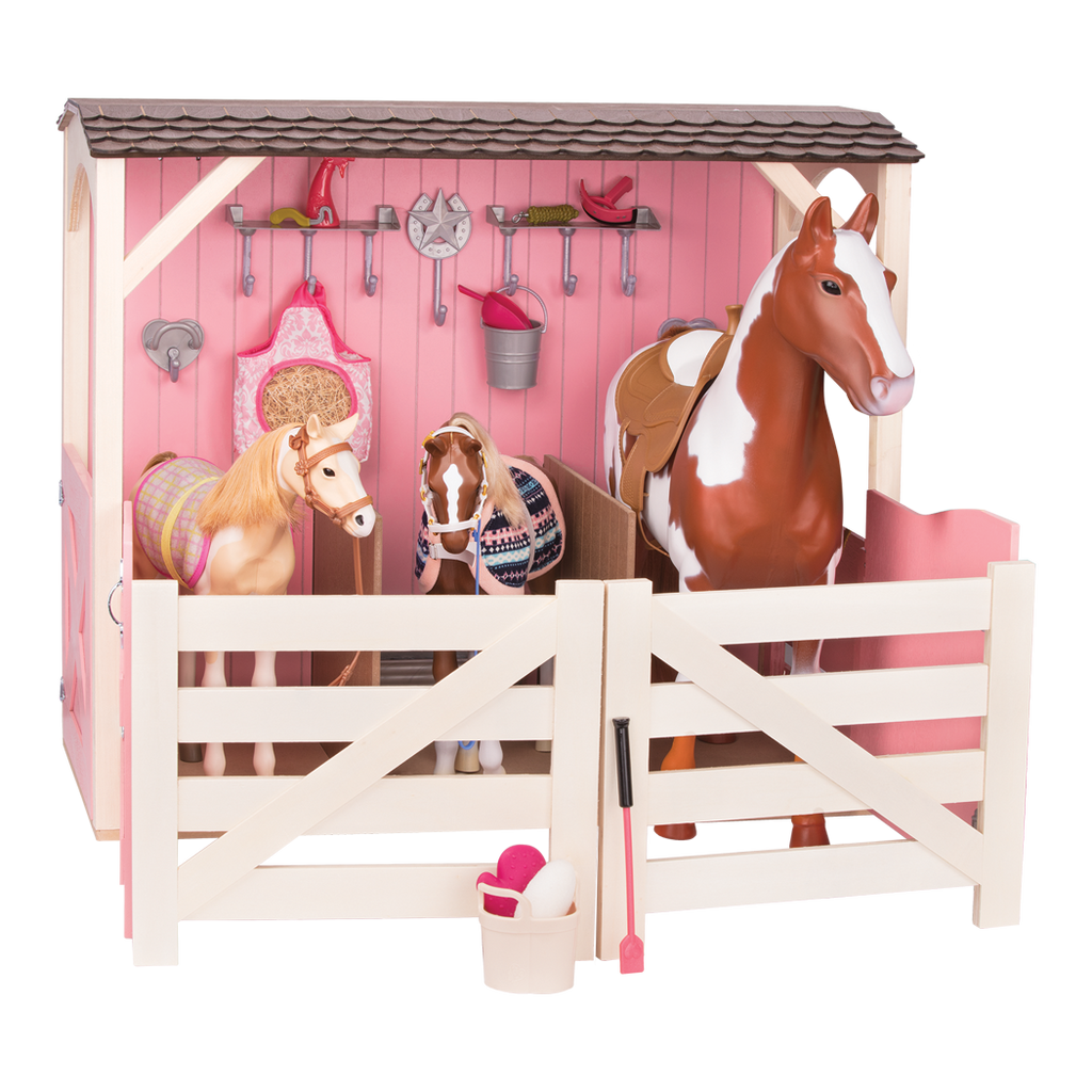 Saddle-Up Stables - Horse Barn for Our Generation Horses - Equestrian Accessories - Playset for Dolls - Our Generation UK