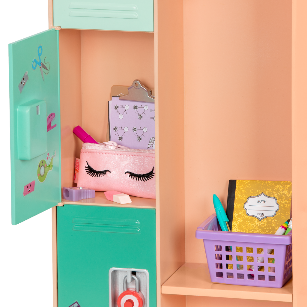 Classroom Cool Locker Set - School Locker Set for Dolls - School Accessories - Our Generation