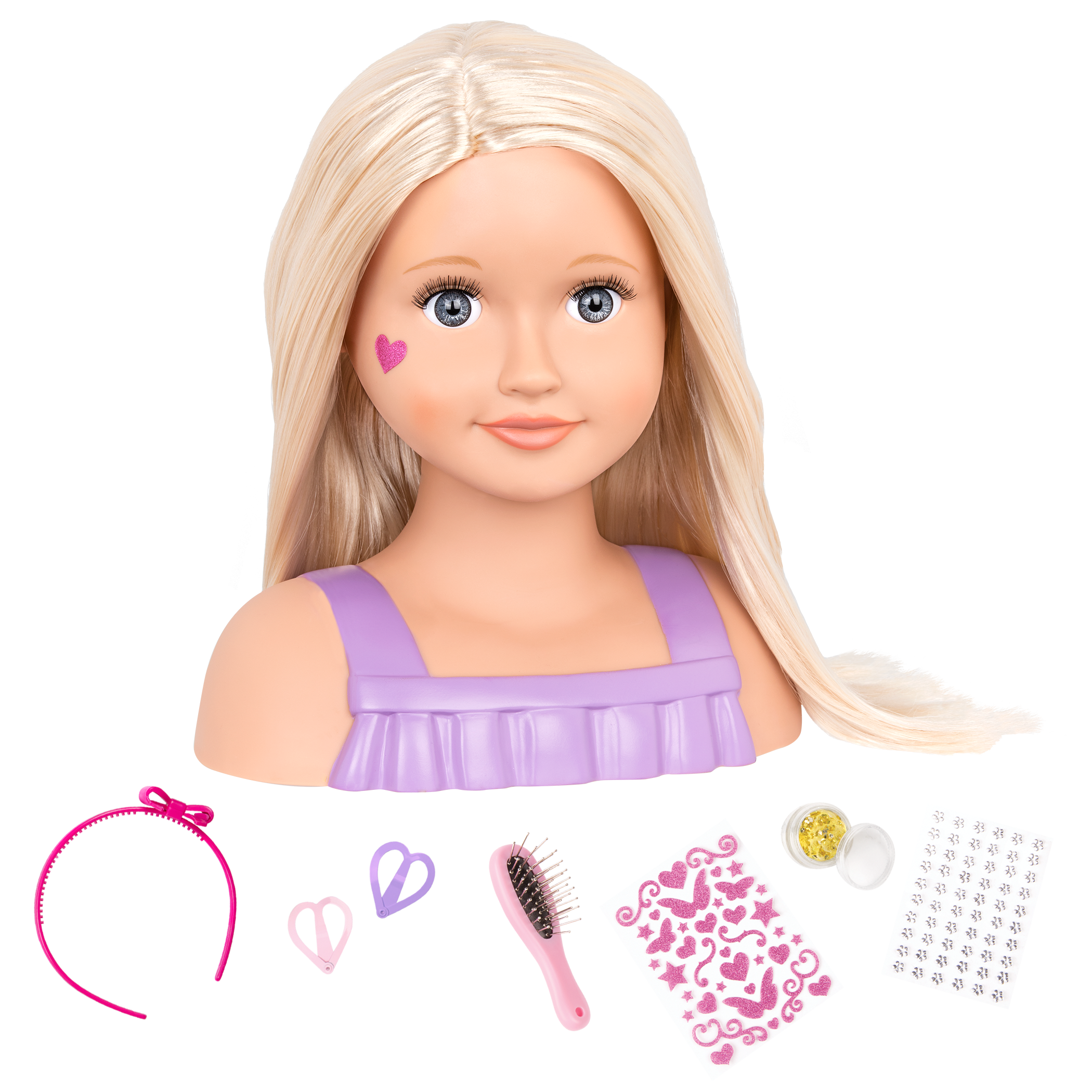 Trista - 23cm Styling Head with Accessories - Doll Styling Head with Blonde Hair - Gift Idea for Kids Ages 3 Years + - Our Generation