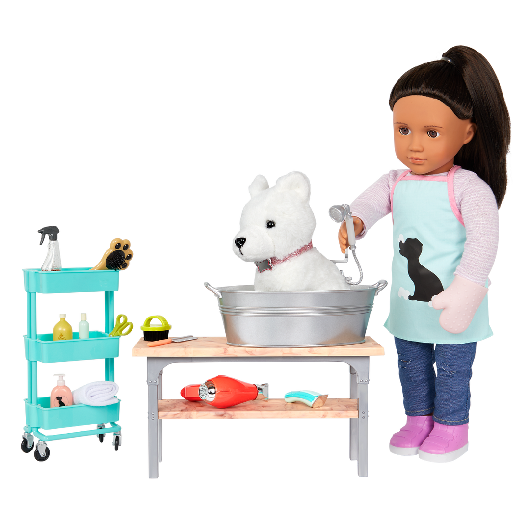 Pet Grooming Set - Grooming Table, Bath & Accessories for OG Pets - 46cm Doll Accessories - Our Generation UK