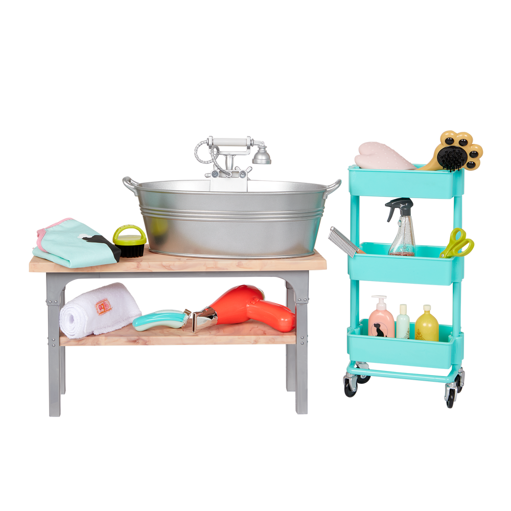 Pet Grooming Set - Grooming Table, Bath & Accessories for OG Pets - 46cm Doll Accessories - Our Generation UK