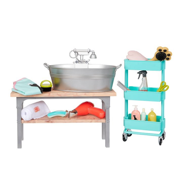 Pet Grooming Set - Grooming Table, Bath & Accessories for OG Pets - 46cm Doll Accessories - Our Generation UK