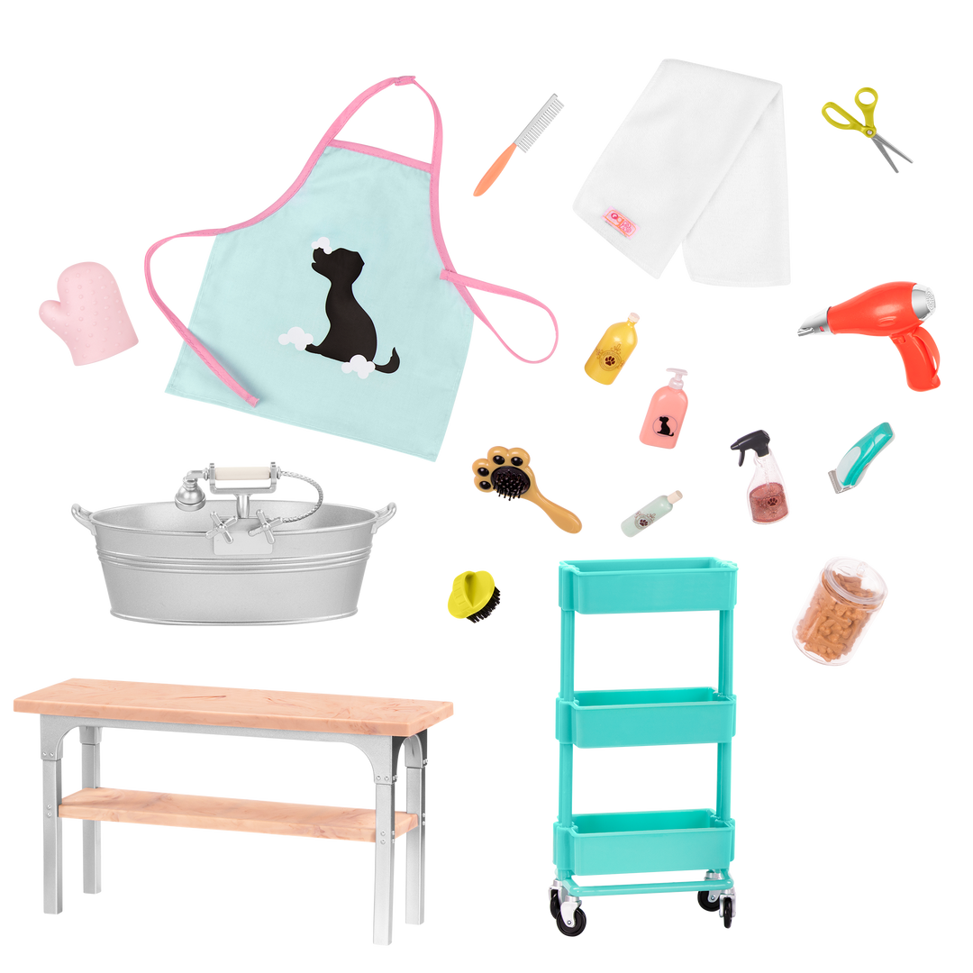 Pet Grooming Set - Grooming Table, Bath & Accessories for OG Pets - 46cm Doll Accessories - Our Generation UK