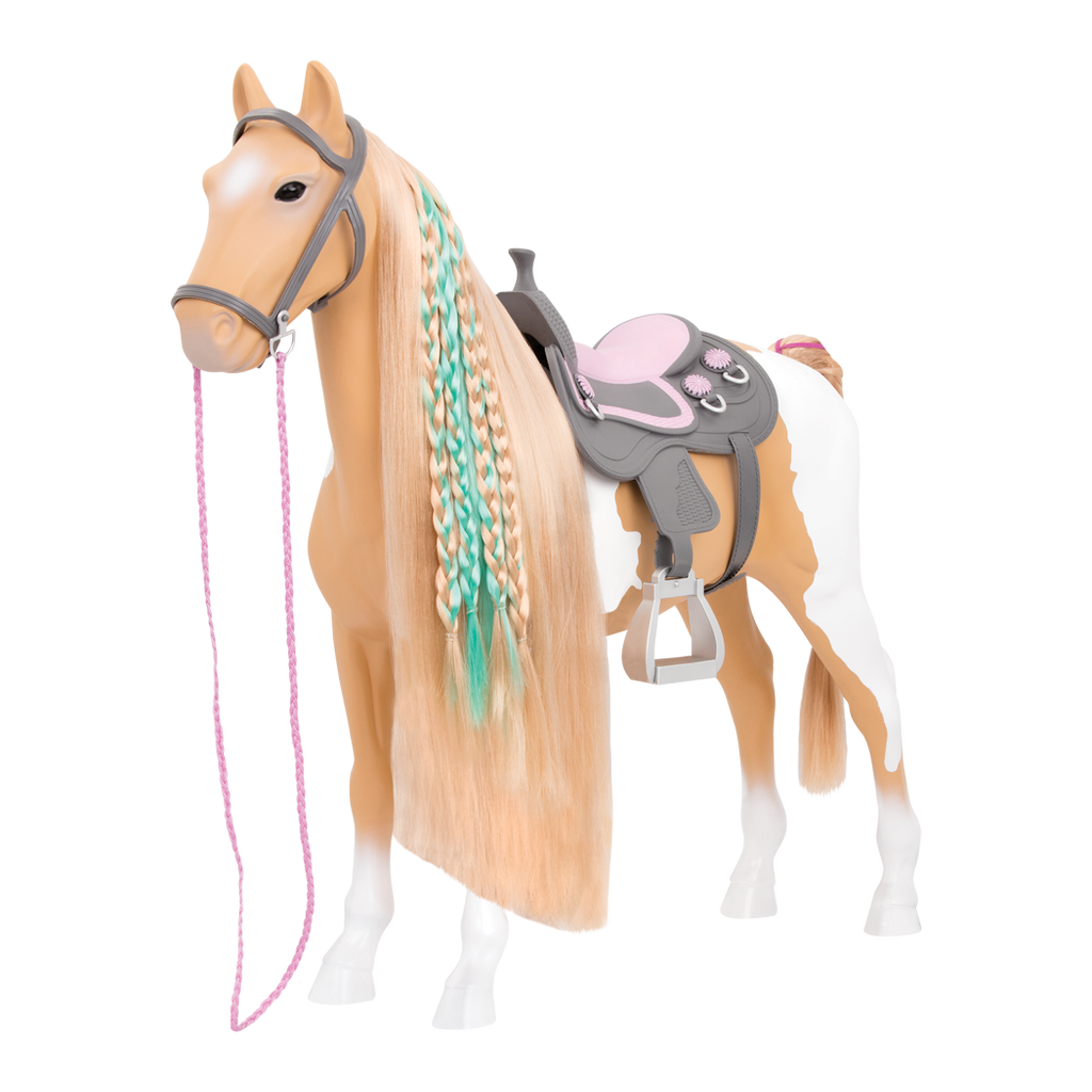 Palomino Paint Horse - 50cm Horse with Hairstyling Accessories - Accesssories for OG Dolls - Equestrian - Our Generation Horses