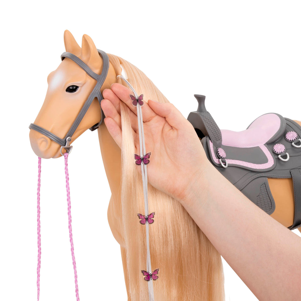 Palomino Paint Horse - 50cm Horse with Hairstyling Accessories - Accesssories for OG Dolls - Equestrian - Our Generation Horses