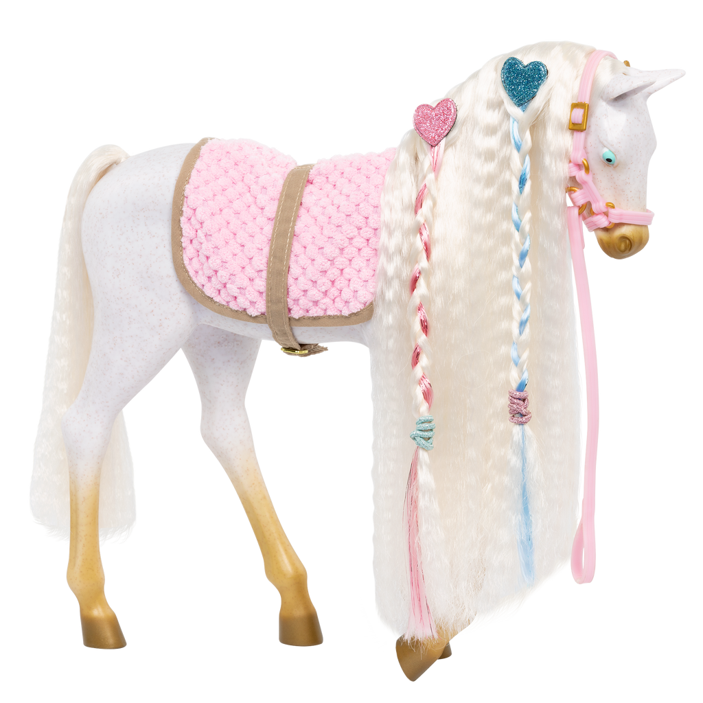 Andalusian Hairplay Foal - 30cm Hairstyling Horse - Foal with Hair Accessories - Accessory for Dolls - Our Generation
