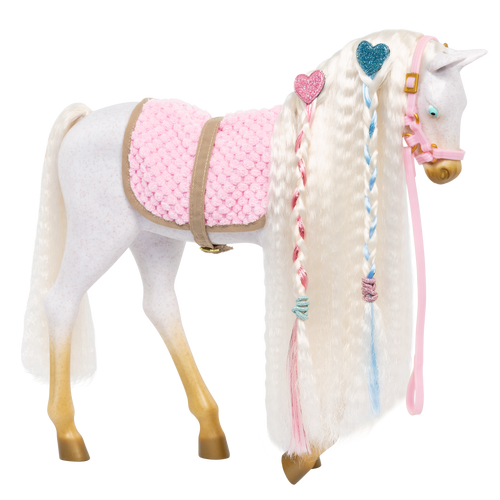 Andalusian Hairplay Foal - 30cm Hairstyling Horse - Foal with Hair Accessories - Accessory for Dolls - Our Generation