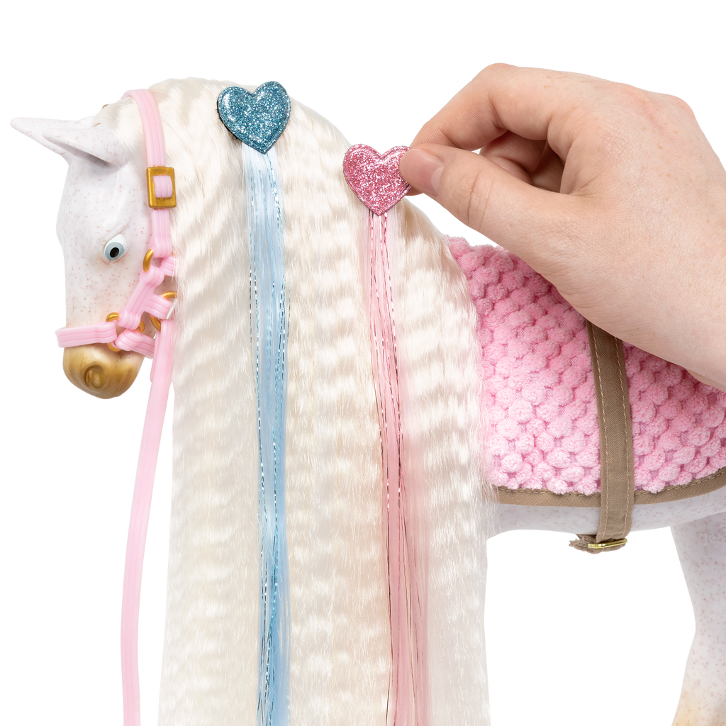Andalusian Hairplay Foal - 30cm Hairstyling Horse - Foal with Hair Accessories - Accessory for Dolls - Our Generation