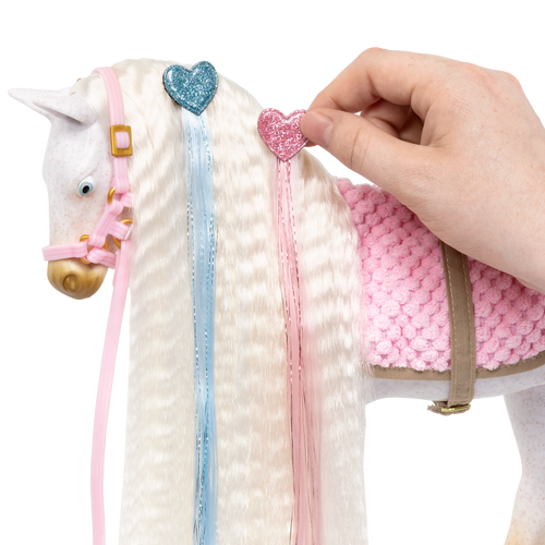 Andalusian Hairplay Foal - 30cm Hairstyling Horse - Foal with Hair Accessories - Accessory for Dolls - Our Generation