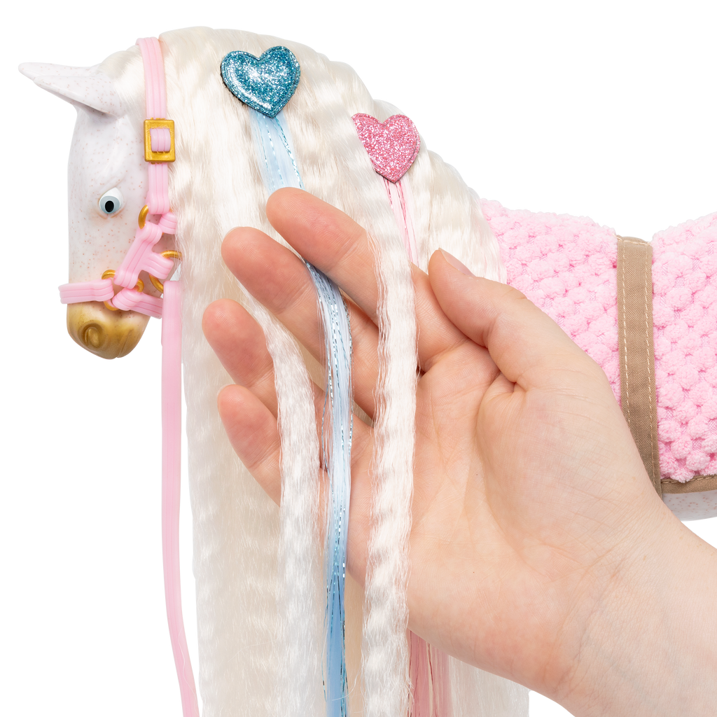 Andalusian Hairplay Foal - 30cm Hairstyling Horse - Foal with Hair Accessories - Accessory for Dolls - Our Generation