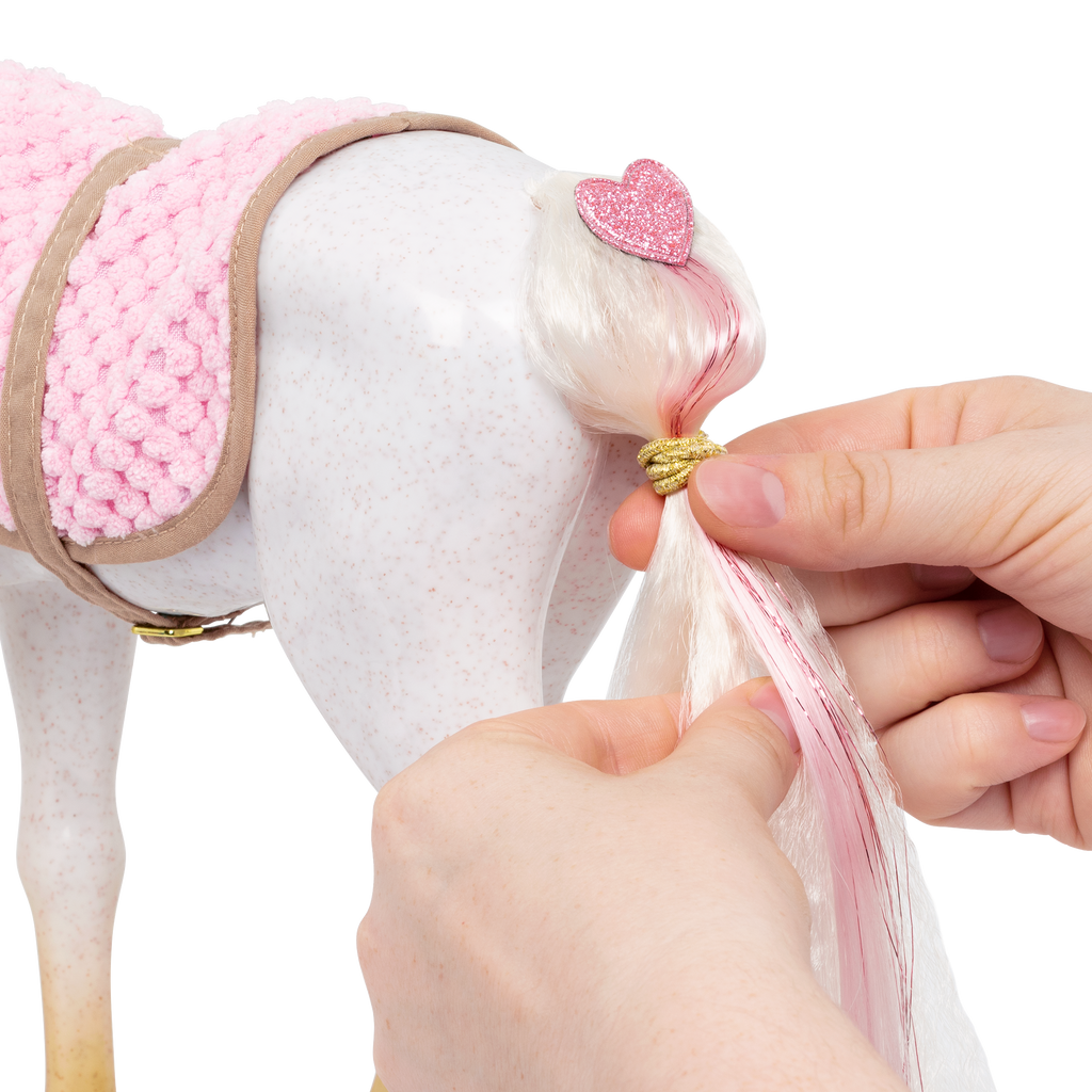 Andalusian Hairplay Foal - 30cm Hairstyling Horse - Foal with Hair Accessories - Accessory for Dolls - Our Generation