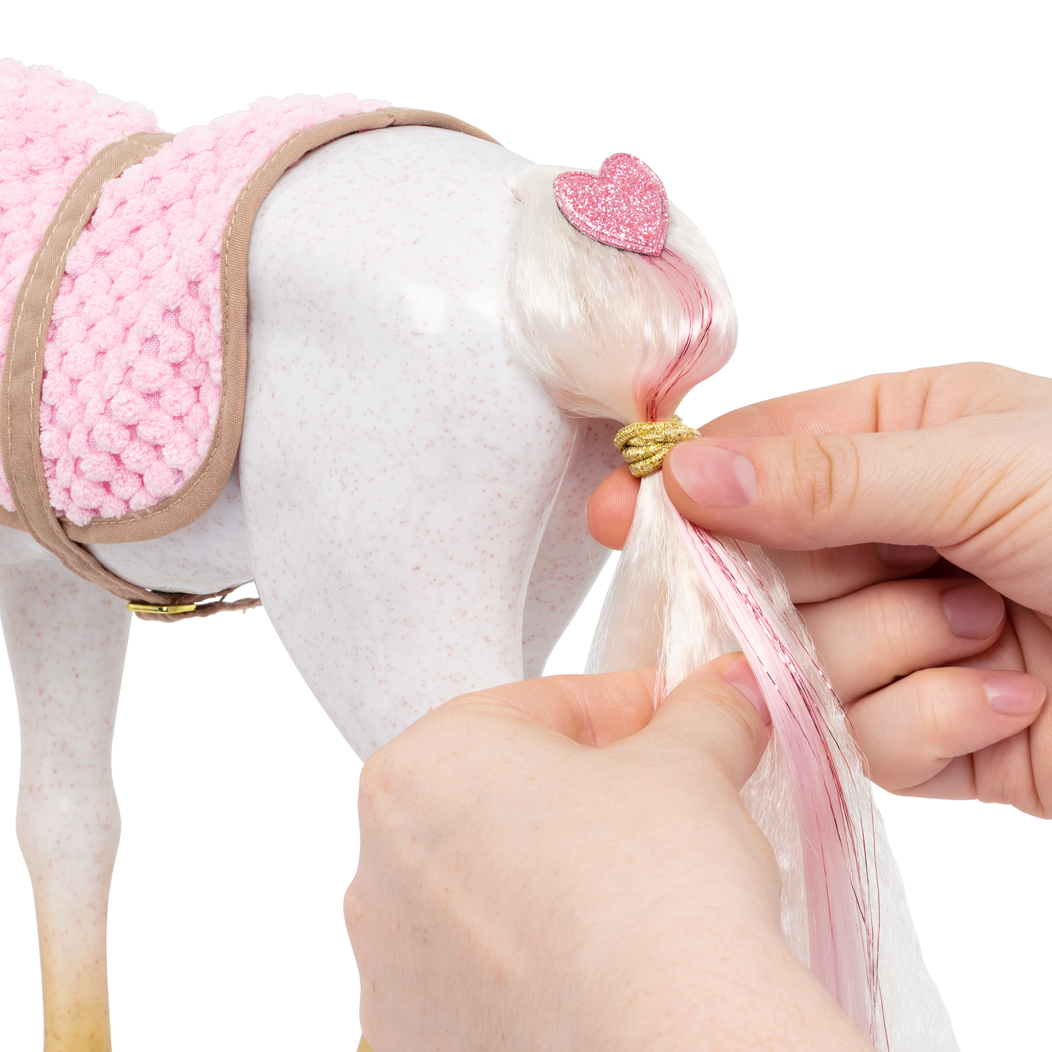 Andalusian Hairplay Foal - 30cm Hairstyling Horse - Foal with Hair Accessories - Accessory for Dolls - Our Generation