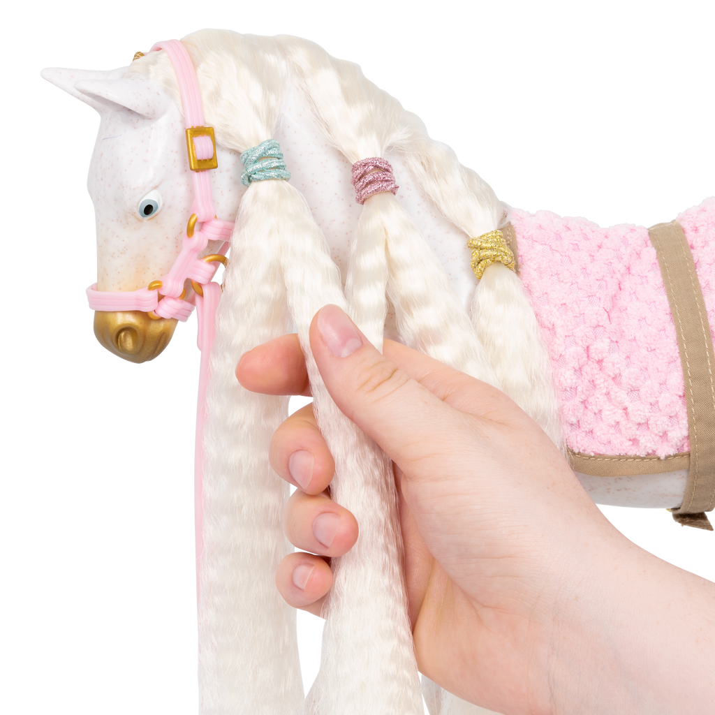 Andalusian Hairplay Foal - 30cm Hairstyling Horse - Foal with Hair Accessories - Accessory for Dolls - Our Generation