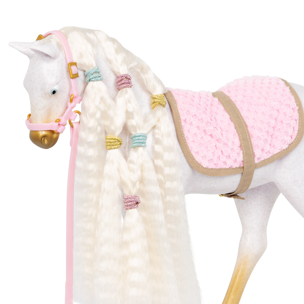 Andalusian Hairplay Foal - 30cm Hairstyling Horse - Foal with Hair Accessories - Accessory for Dolls - Our Generation