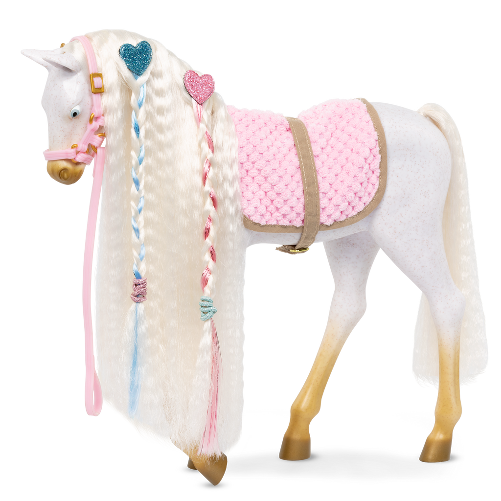 Andalusian Hairplay Foal - 30cm Hairstyling Horse - Foal with Hair Accessories - Accessory for Dolls - Our Generation