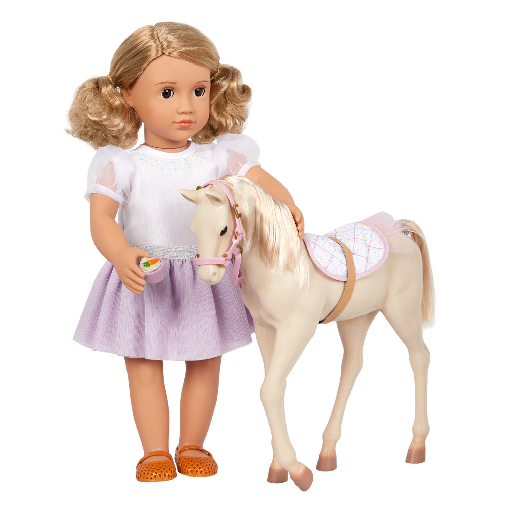 Palomino Party Foal - 30cm Horse for Our Generation Dolls - Horse Treats - Equestrian - Our Generation