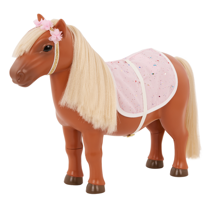 Shetland Pony - Pony for 46cm Dolls - Horse with Blonde Hair - Accessories for Dolls - Equestrian - Our Generation