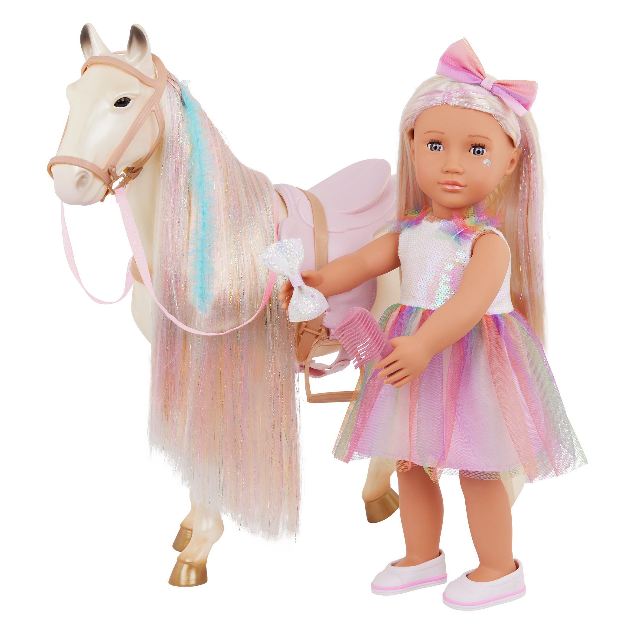 Enchanting Horse - 50cm Toy Horse - Our Generation Horse with Styling Accessories - Doll Accessory - Our Generation UK