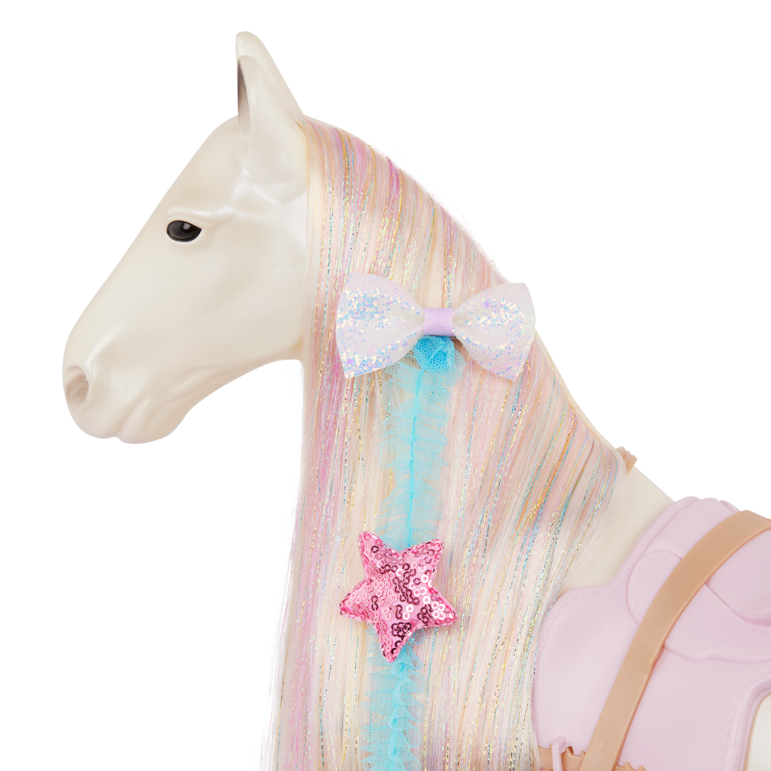 Enchanting Horse - 50cm Horse with Long Hair - Hair-Styling Accessories for Horse - Horse for 46cm Dolls - Equestrian - Our Generation