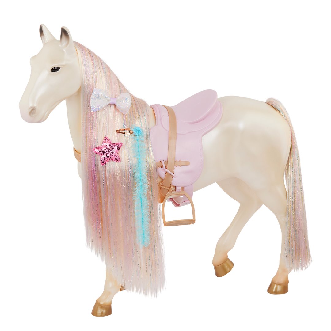 Enchanting Horse - 50cm Horse with Long Hair - Hair-Styling Accessories for Horse - Horse for 46cm Dolls - Equestrian - Our Generation